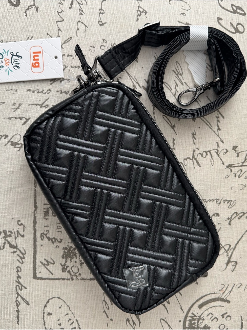 Lug Quilted Crossbody Phone Pouch - Black NWT